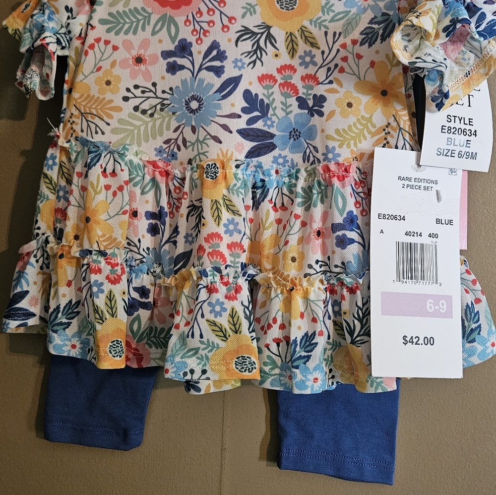 Rare Editions Baby Girls 2 Piece Pant Set